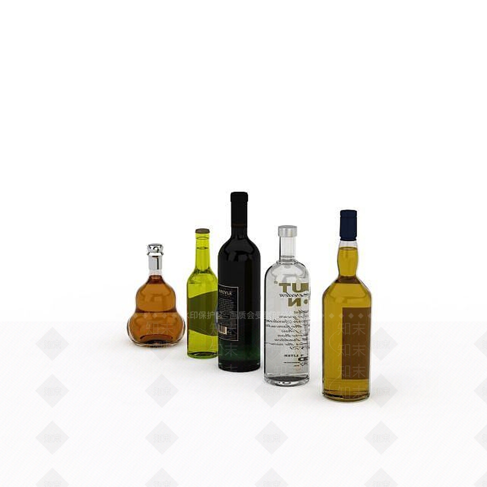 现代红酒酒瓶3D模型下载【ID:1196498845】