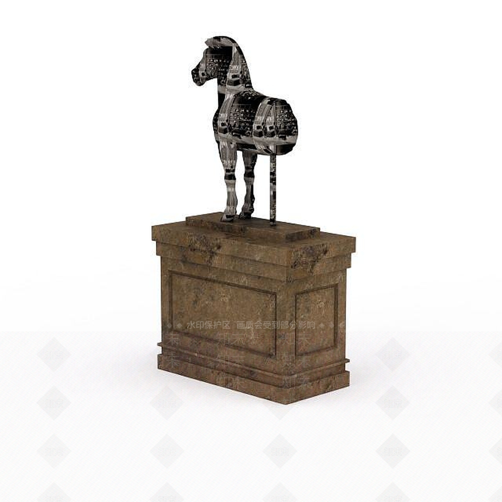 现代金属马摆件3D模型下载【ID:1196498025】