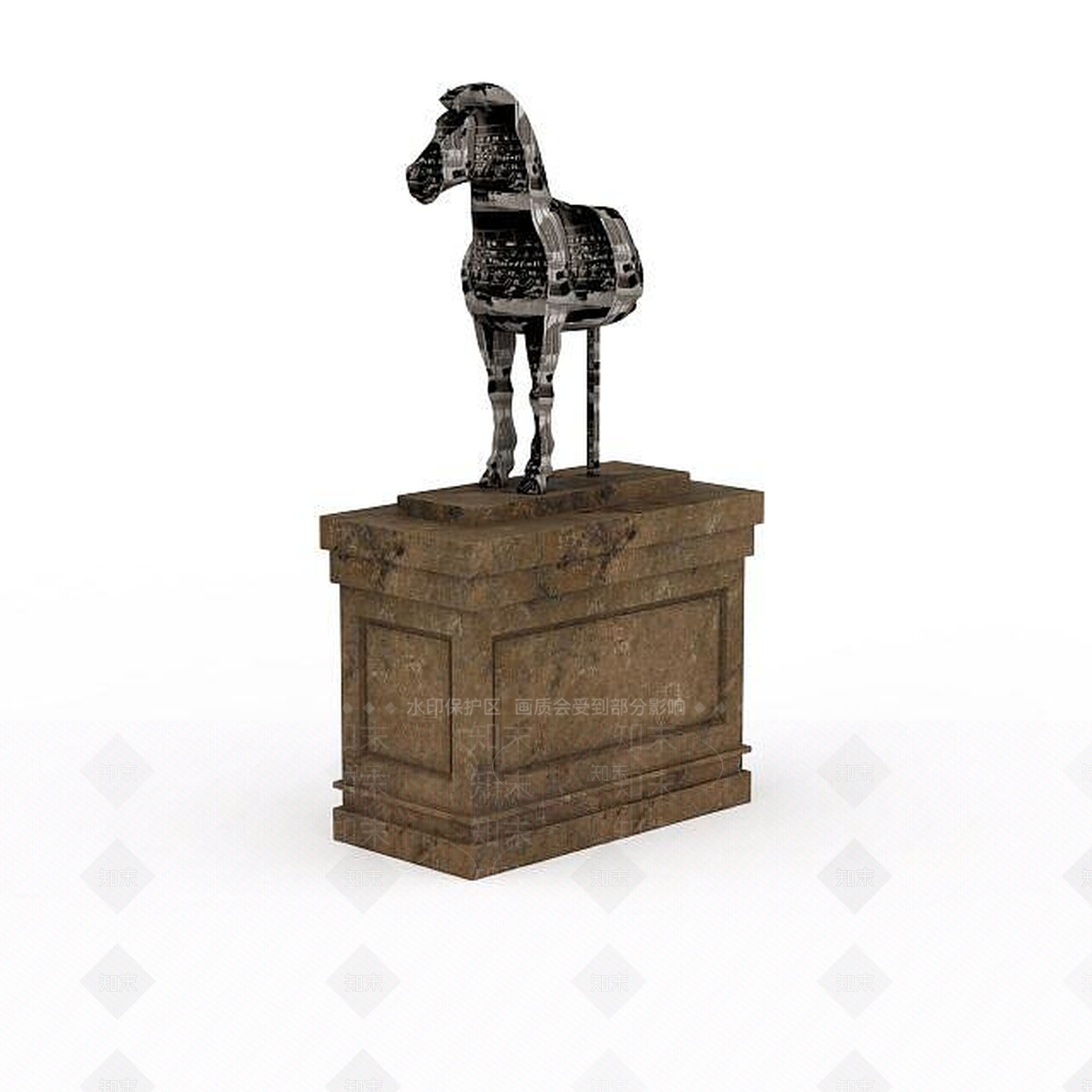 现代金属马摆件3D模型下载【ID:1196498025】