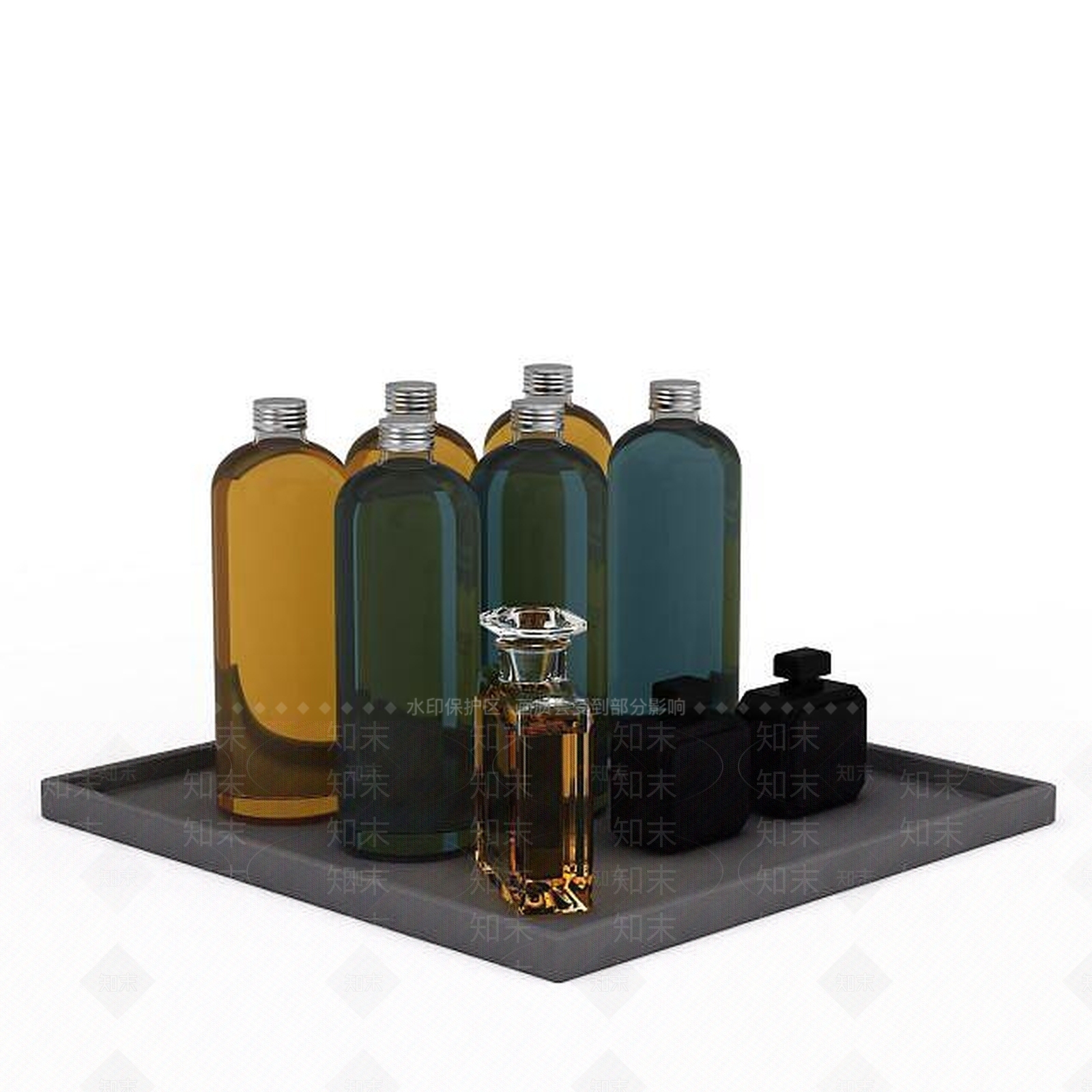 现代玻璃酒瓶3D模型下载【ID:1196496429】
