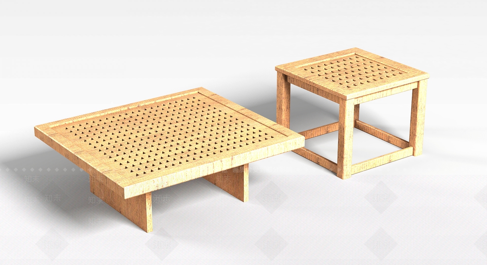现代藤编方桌3D模型下载【ID:1196498997】