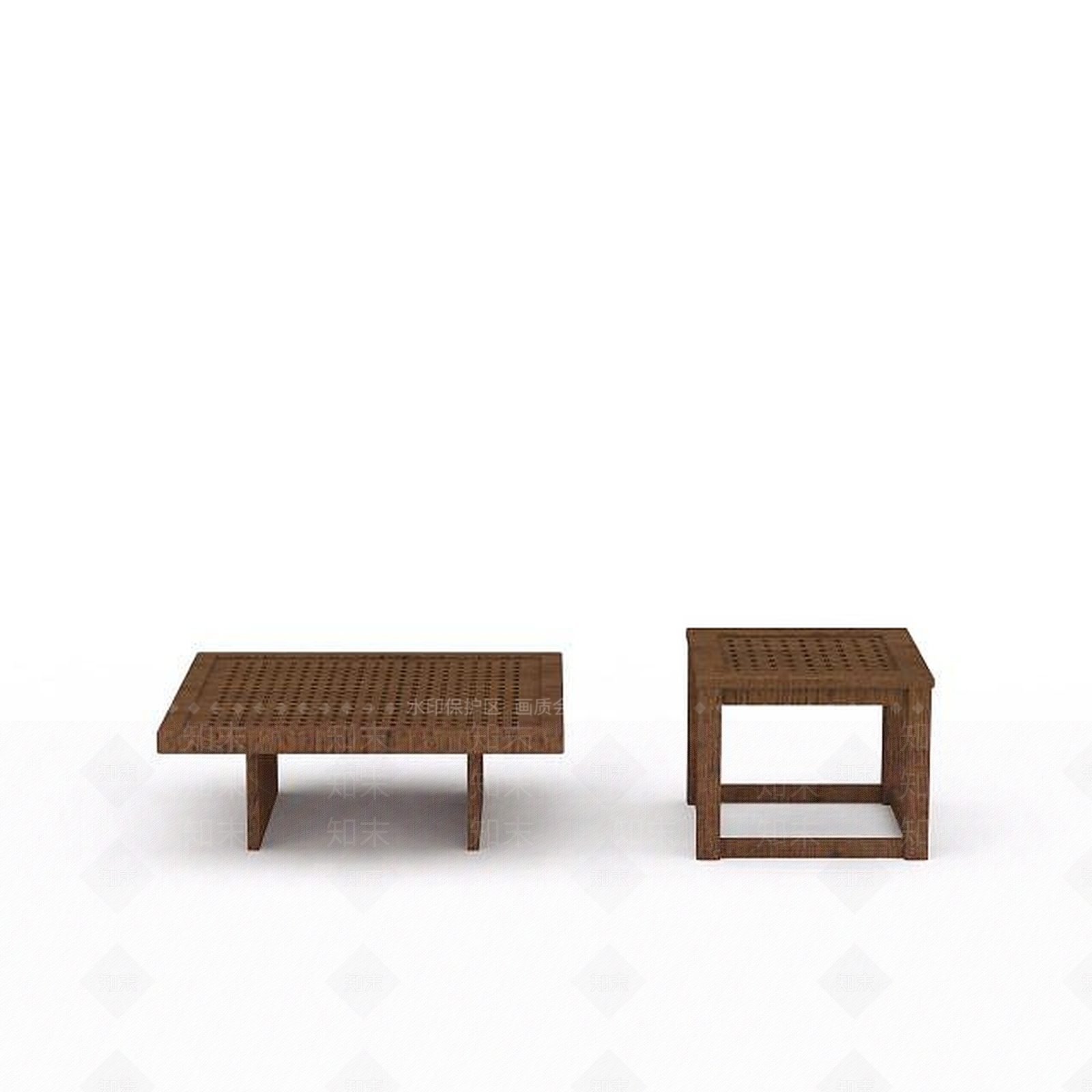 现代藤编方桌3D模型下载【ID:1196498997】