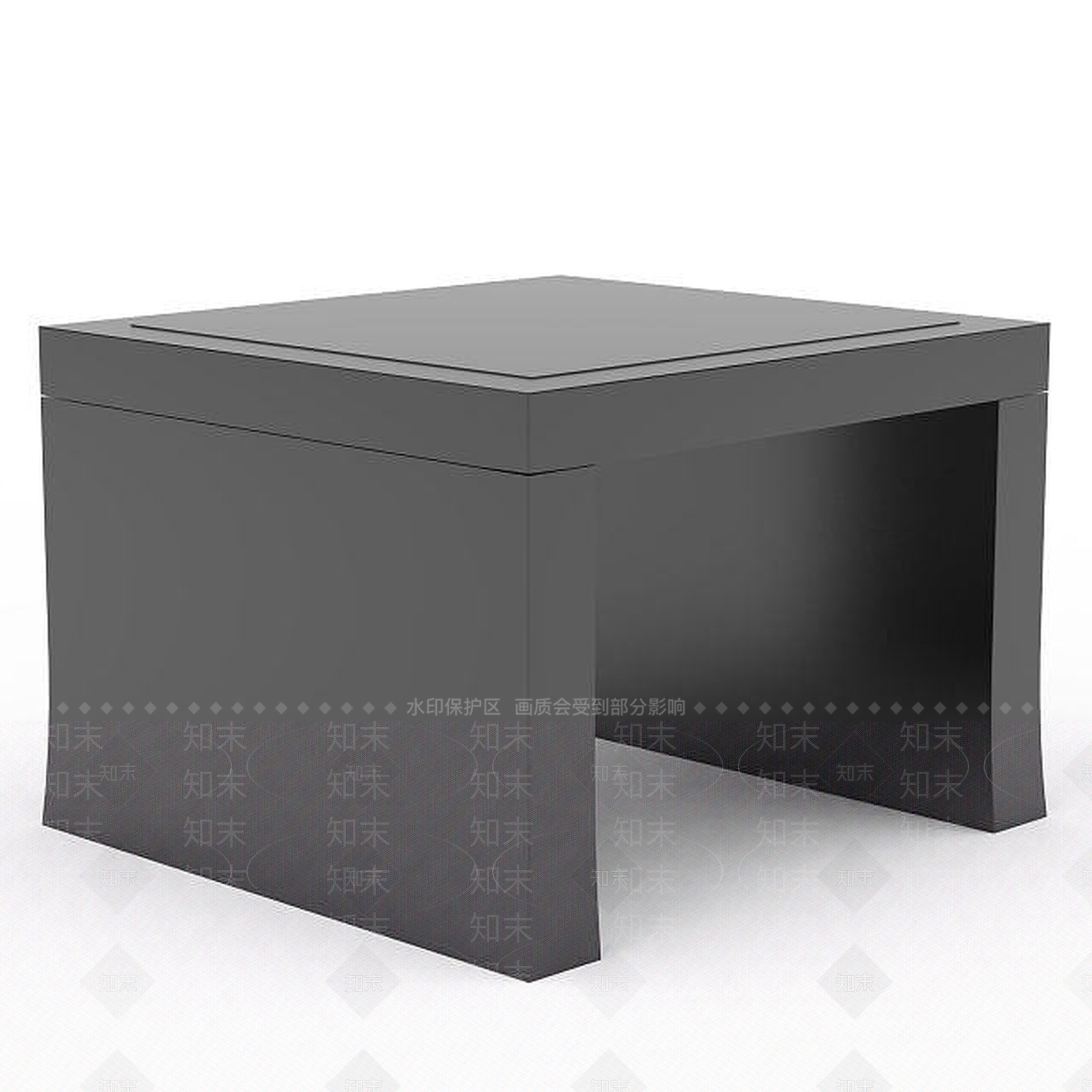 现代灰色四方桌子3D模型下载【ID:1196496597】
