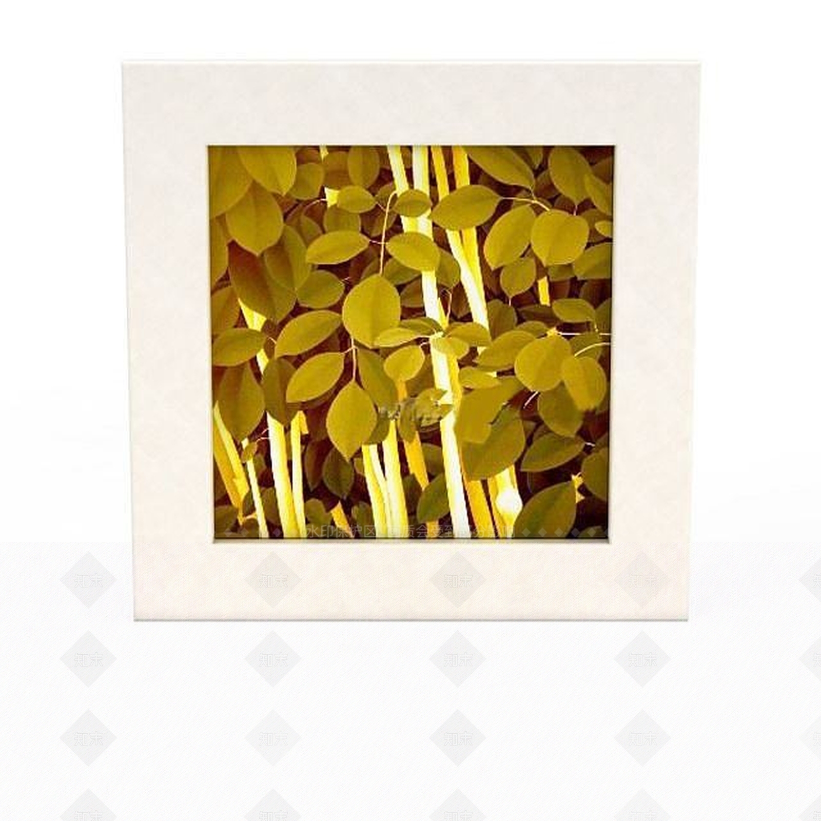 现代树叶美景画3D模型下载【ID:1196323533】