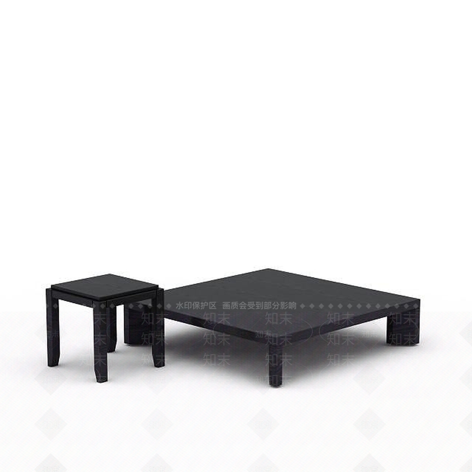 现代黑色木桌组合3D模型下载【ID:1196496598】