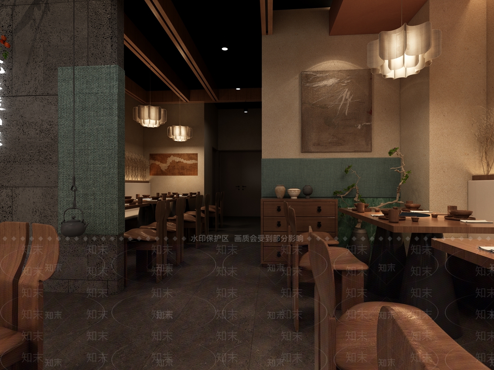 现代复古其他餐饮空间3D模型下载【ID:1196326010】