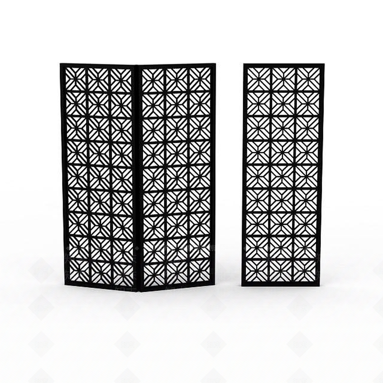 现代花格屏风3D模型下载【ID:1196498267】