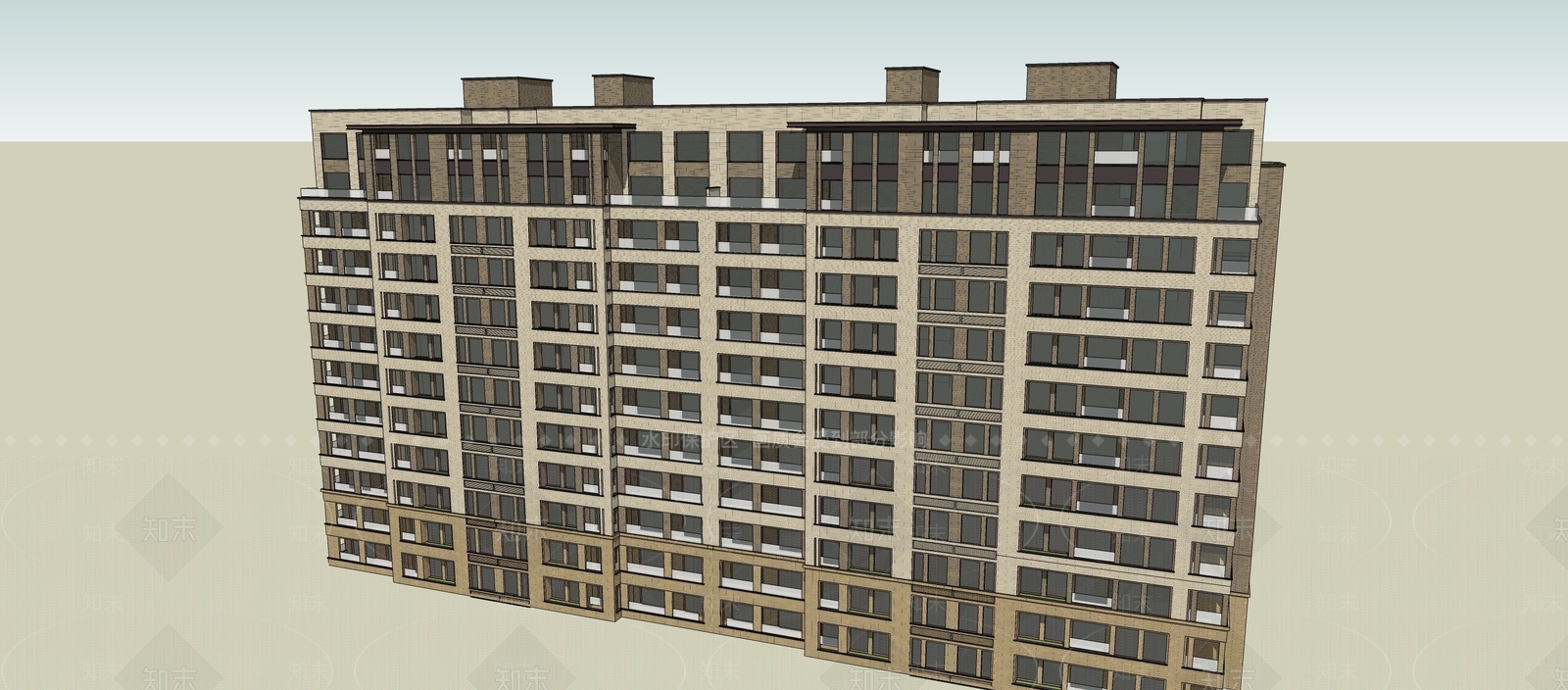 法式多层住宅SU模型下载【ID:1196327364】