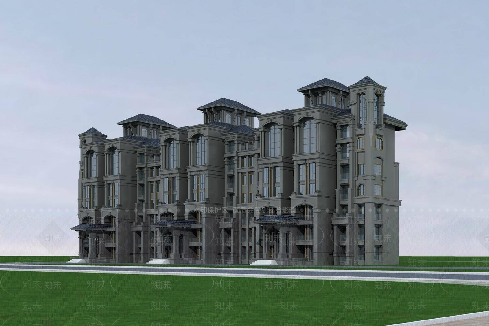 欧式其他住宅外观3D模型下载【ID:1196328091】