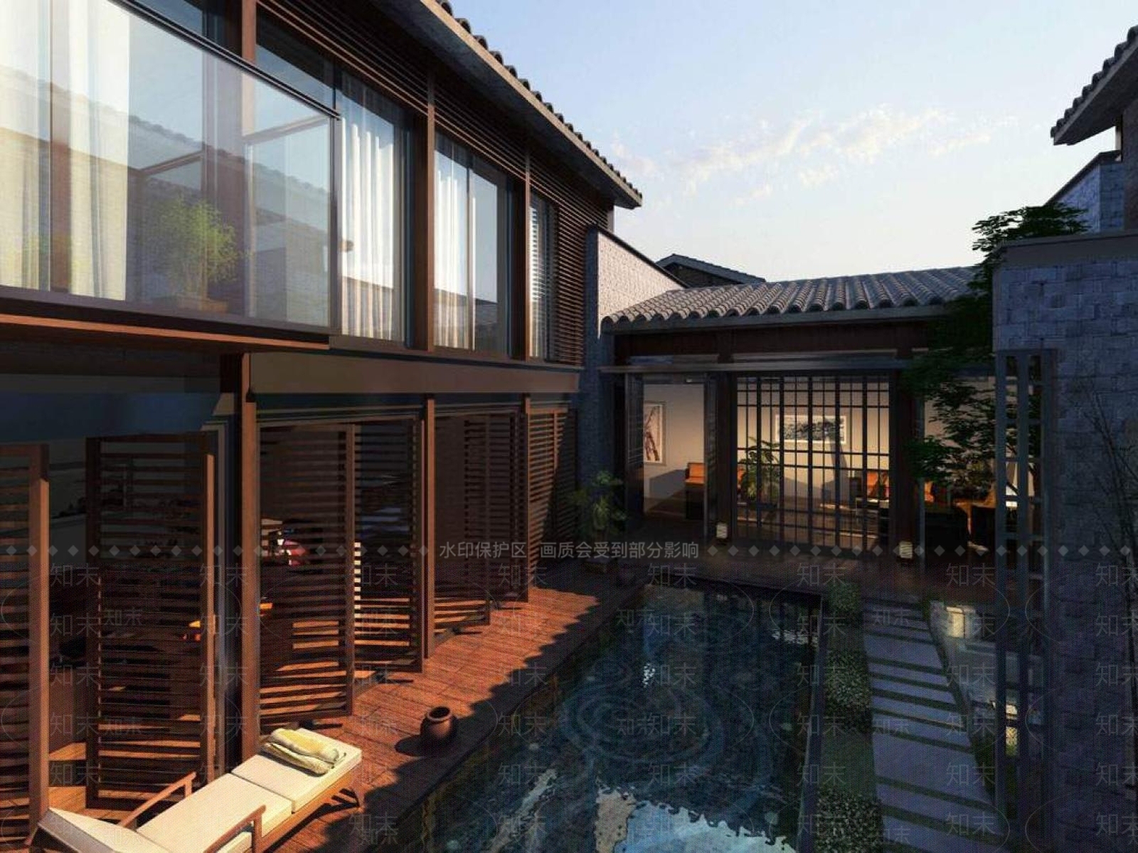 中式别墅外观3D模型下载【ID:1196328344】