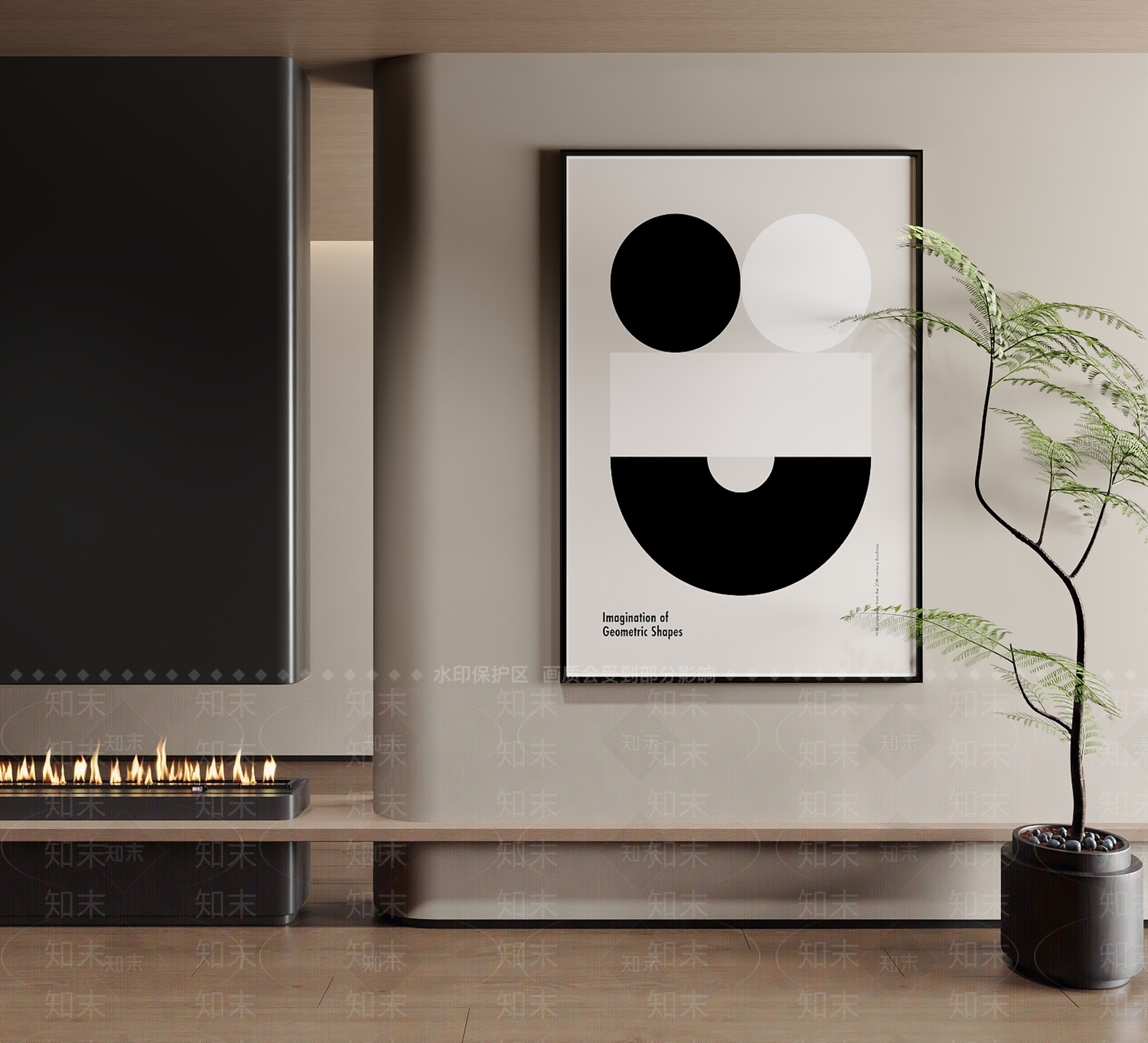 现代极简挂画3D模型下载【ID:1196328527】