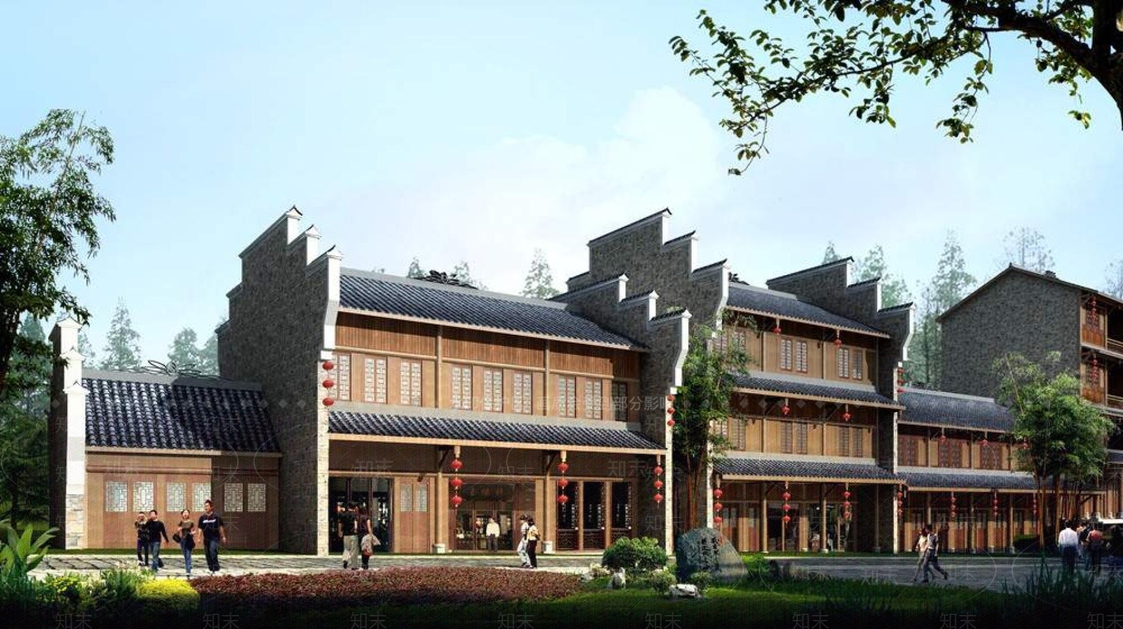 中式商业街3D模型下载【ID:1196328682】