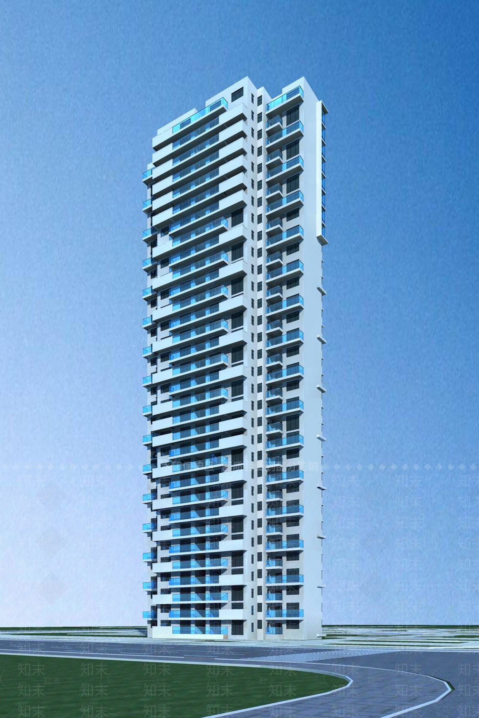 现代小高层住宅楼3D模型下载【ID:1196329045】