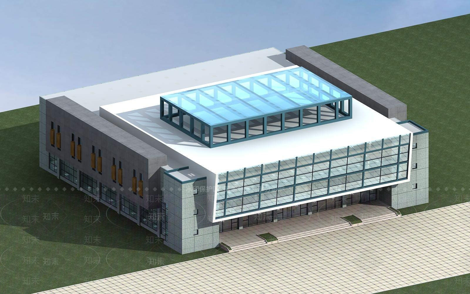 现代体育馆外观3D模型下载【ID:1196329288】