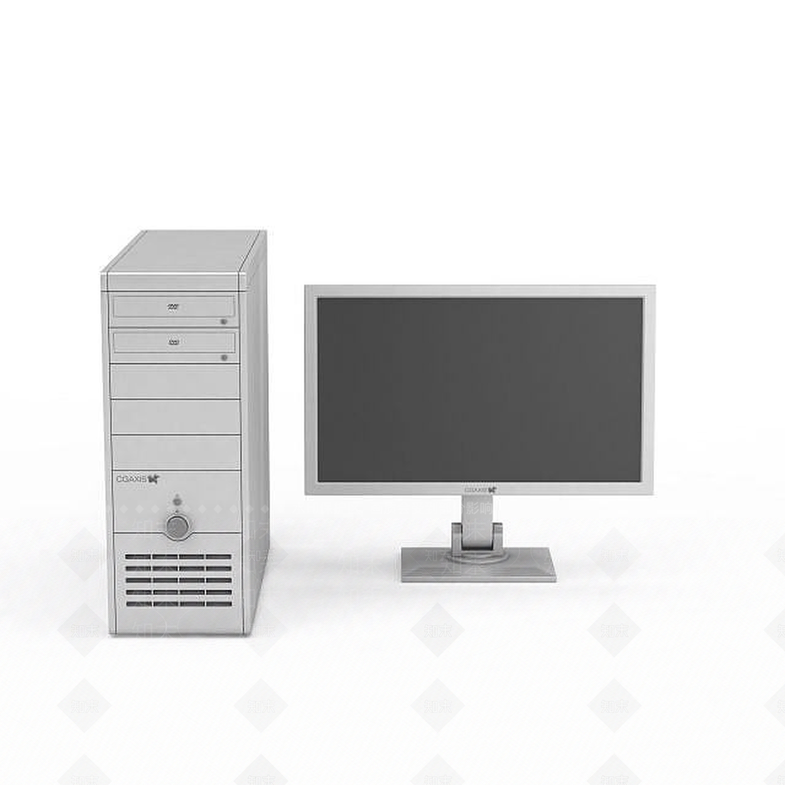 现代台式电脑3D模型下载【ID:1196329579】