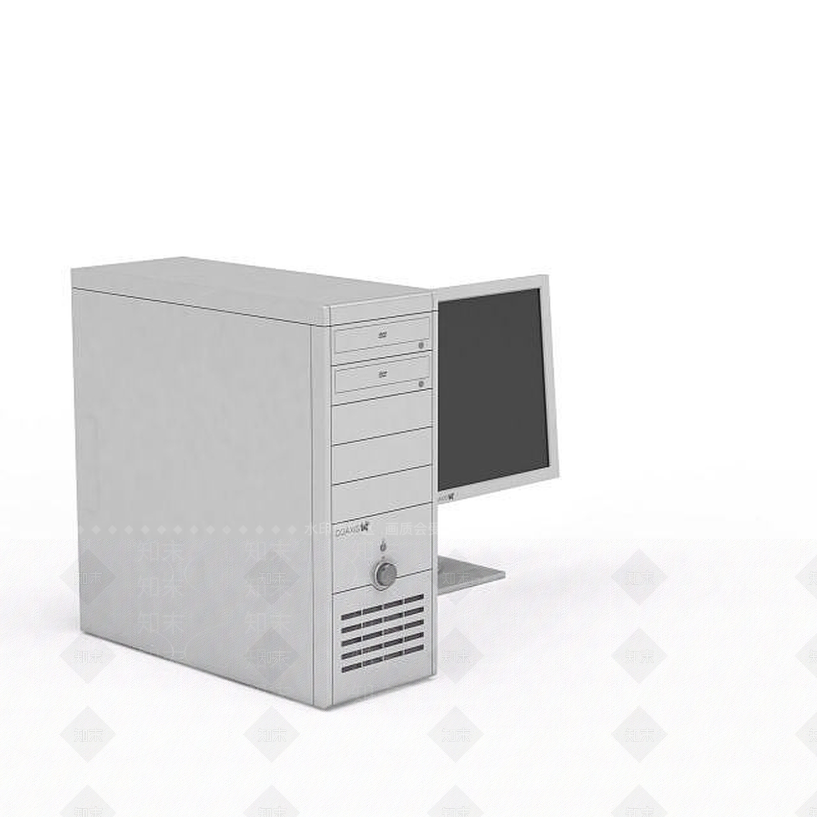 现代台式电脑3D模型下载【ID:1196329579】