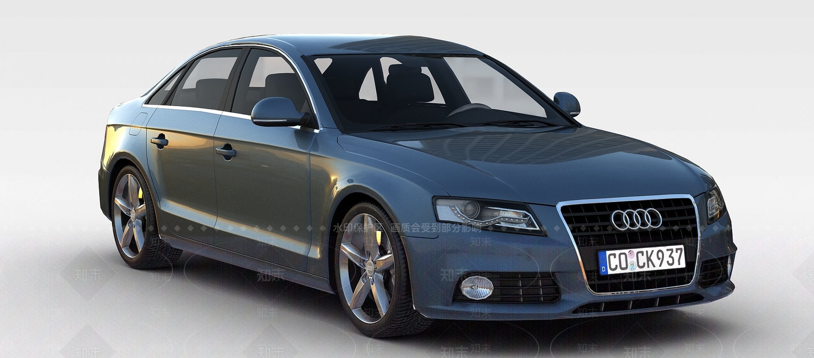 现代蓝灰色奥迪A43D模型下载【ID:1196330055】