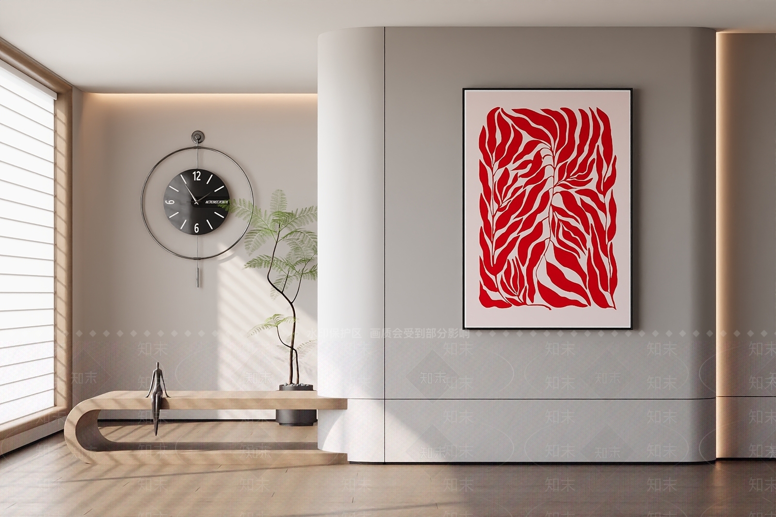 现代奶油挂画3D模型下载【ID:1196330196】