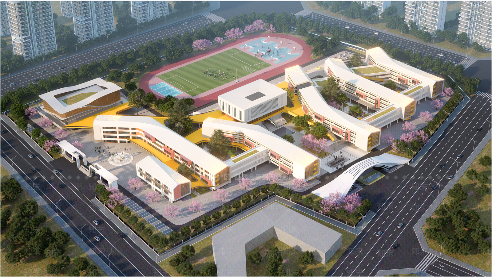 现代学校建筑SU模型下载【ID:1196758882】