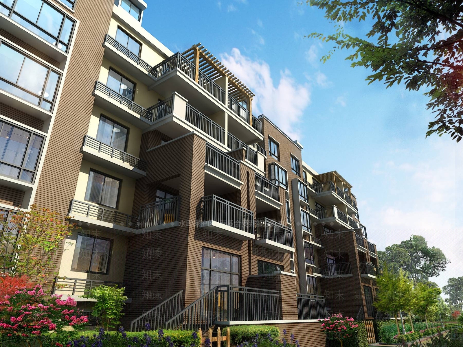 现代小高层住宅楼3D模型下载【ID:1196332129】