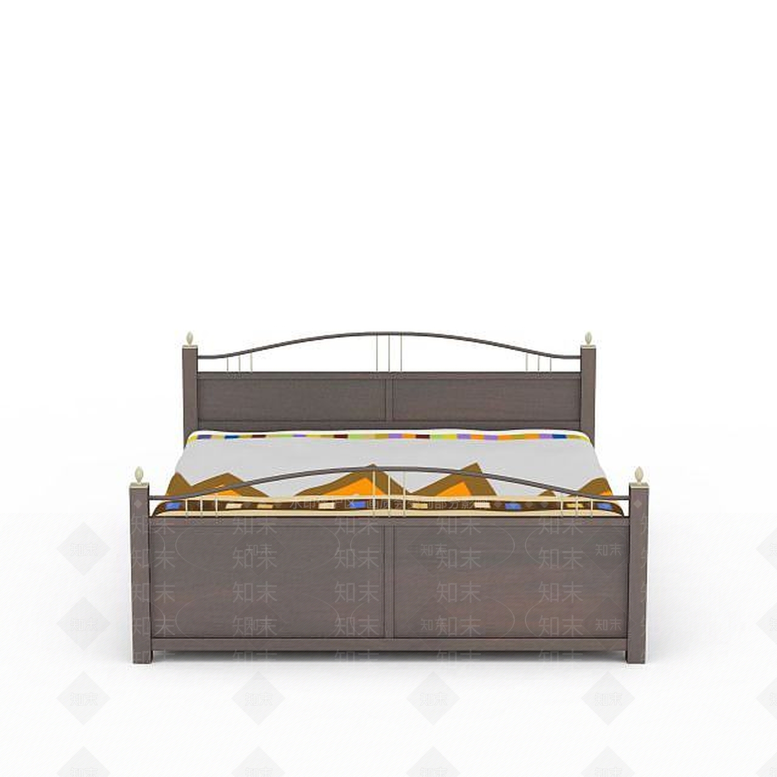 现代小四柱床3D模型下载【ID:1196333344】