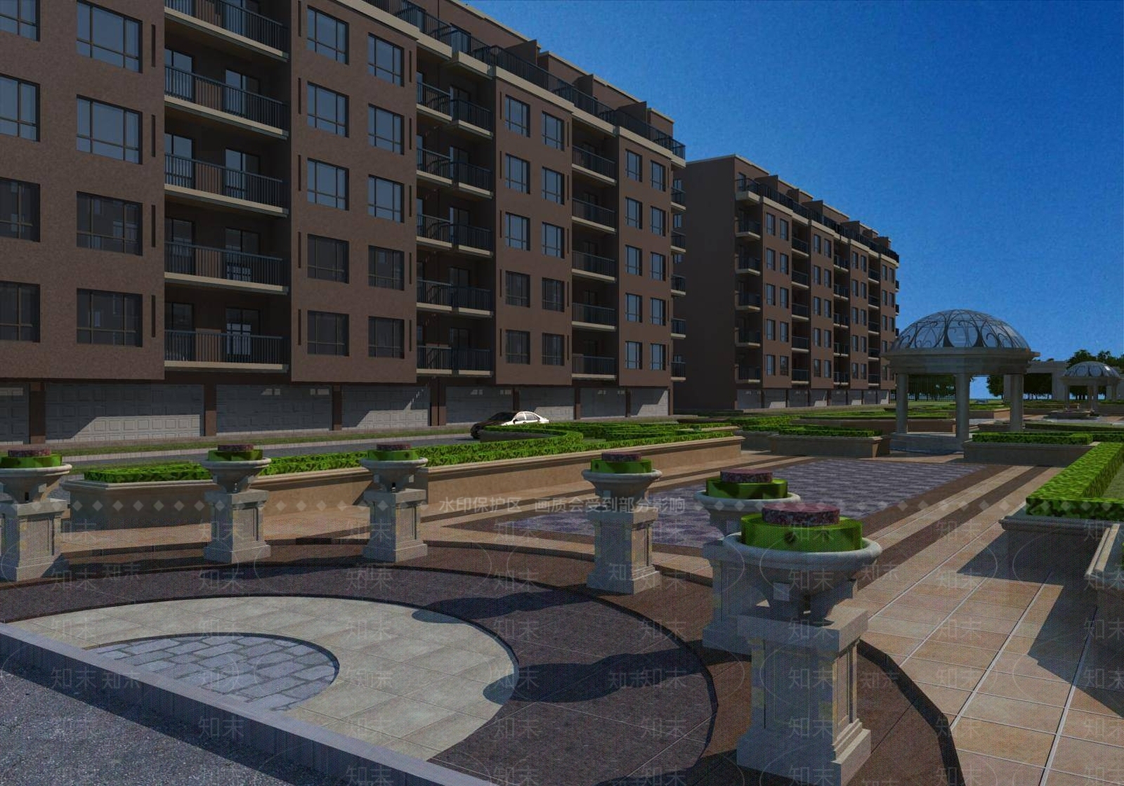 现代住宅景观3D模型下载【ID:1196333859】
