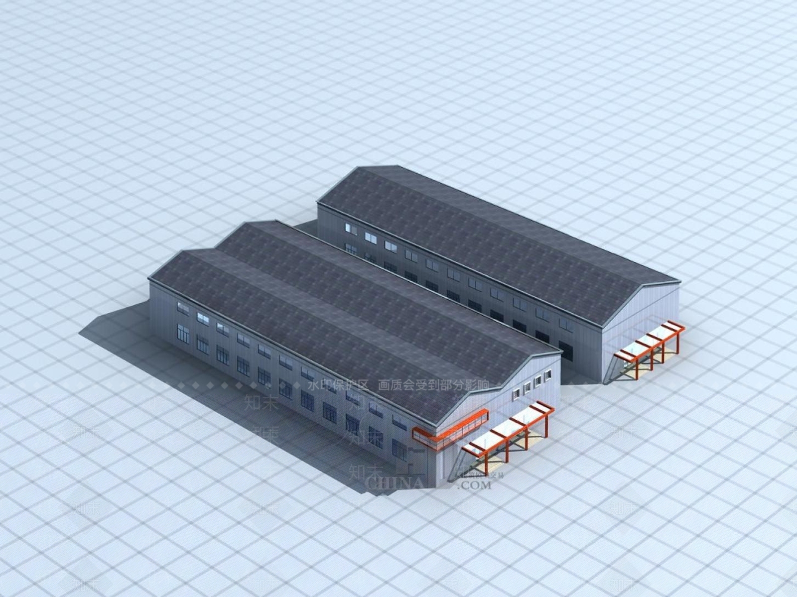 现代厂房3D模型下载【ID:1196334304】
