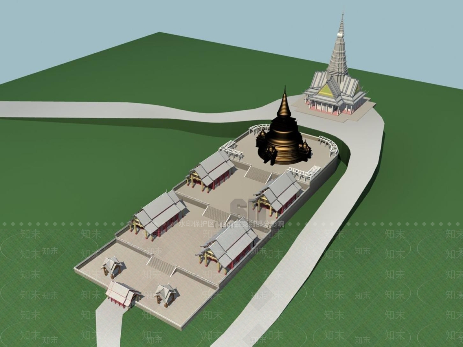 中式古建3D模型下载【ID:1196336319】