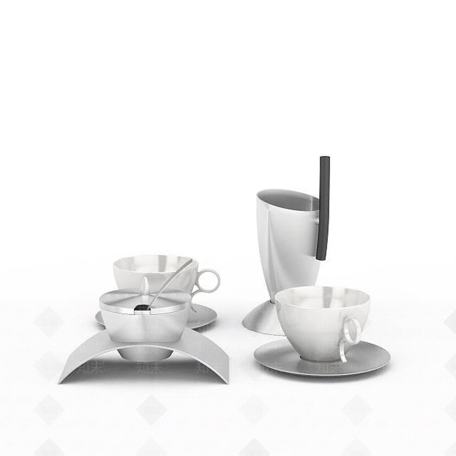 现代高端咖啡杯3D模型下载【ID:1196337041】