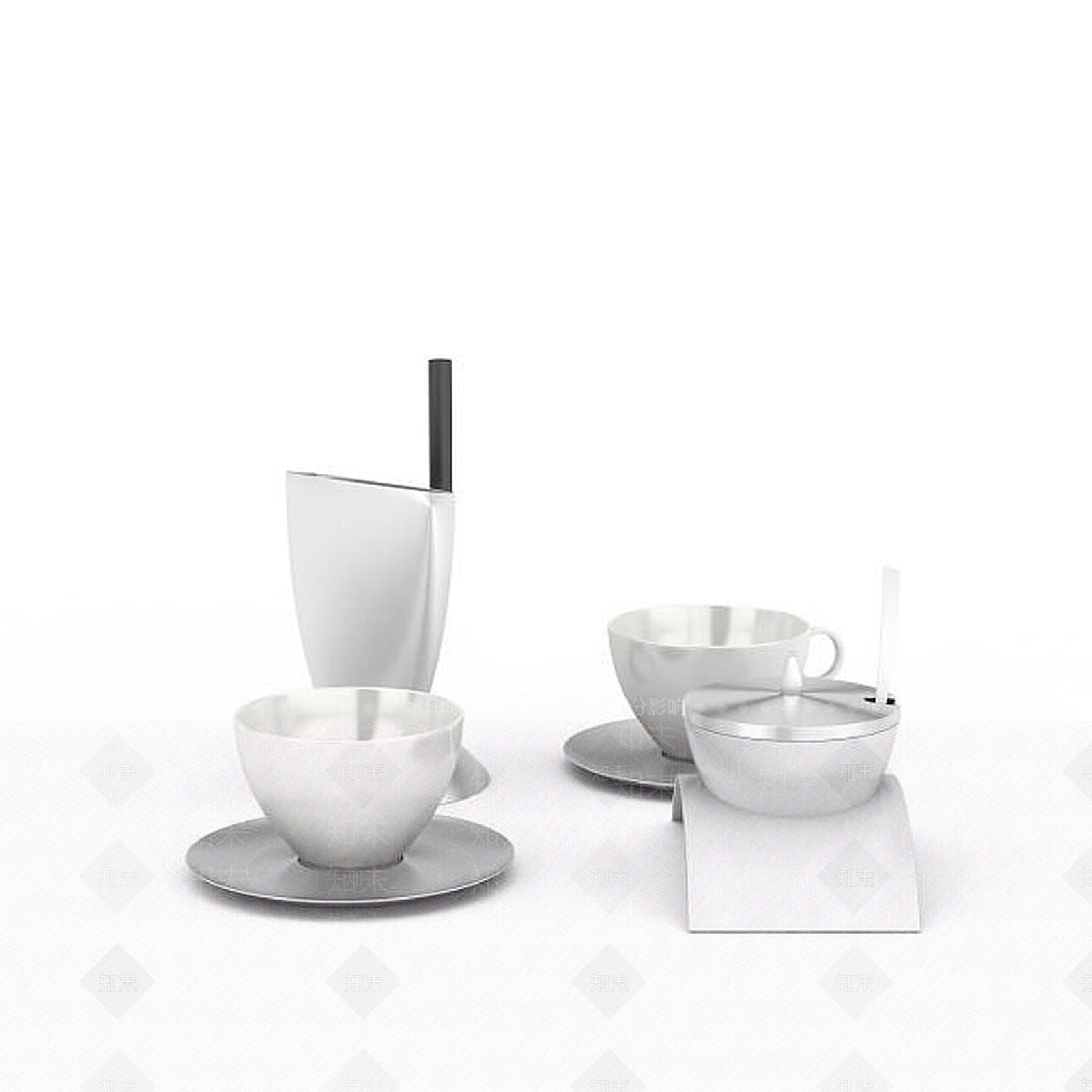 现代高端咖啡杯3D模型下载【ID:1196337041】