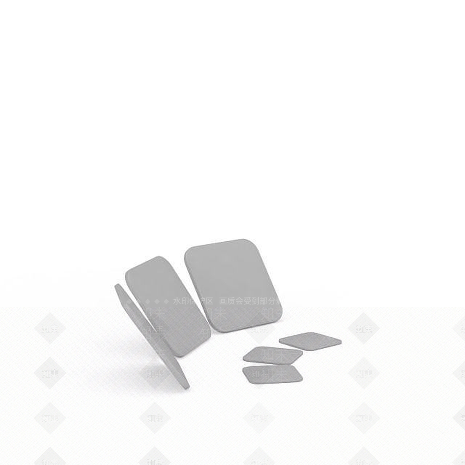 现代灰色桌子垫3D模型下载【ID:1196337173】