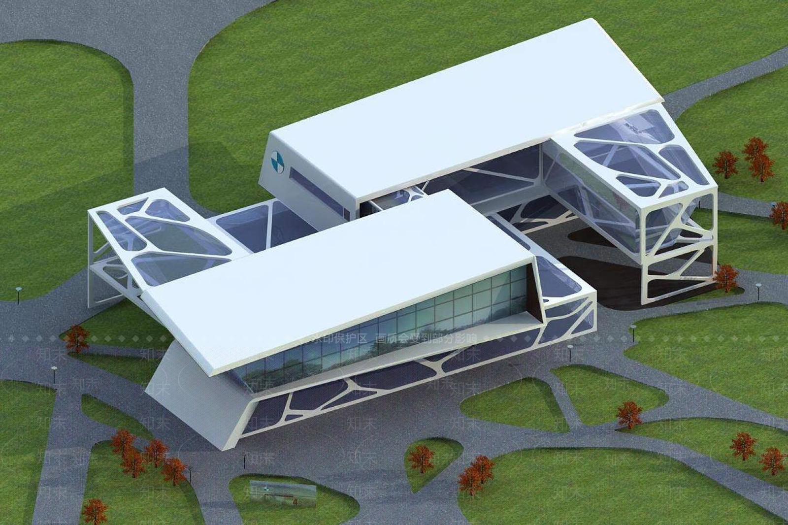 现代车站外观3D模型下载【ID:1196337177】