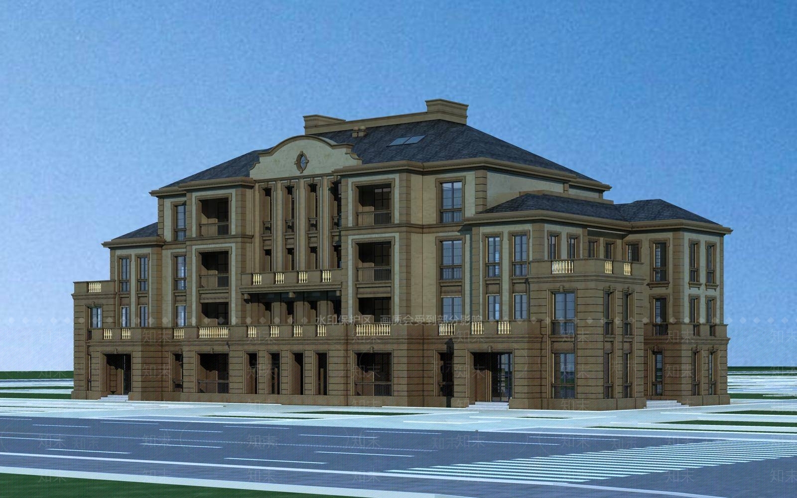 欧式低层公寓3D模型下载【ID:1196337400】