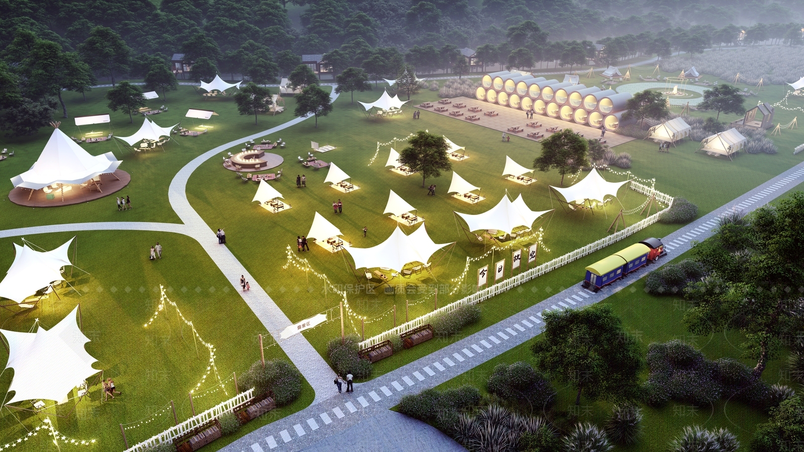 现代营地SU模型下载【ID:1196338535】