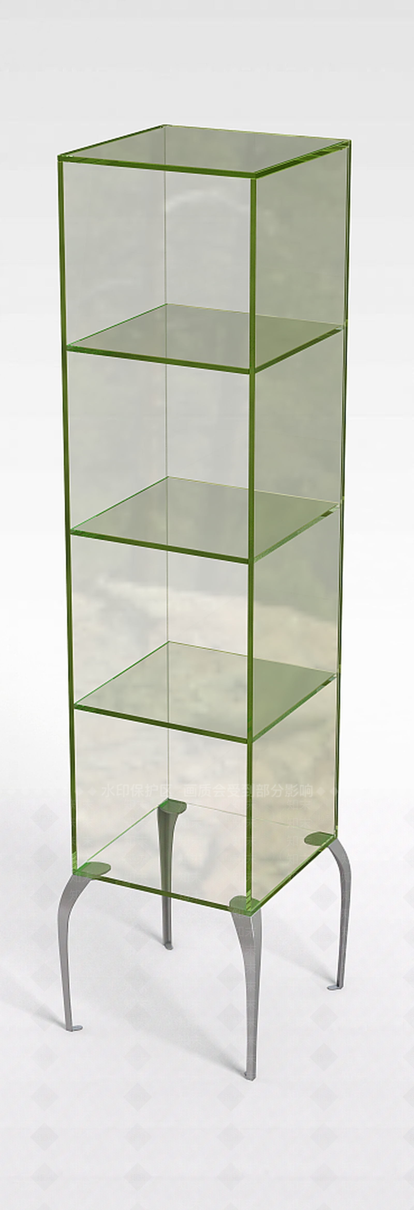 现代绿色玻璃储物柜3D模型下载【ID:1196338986】