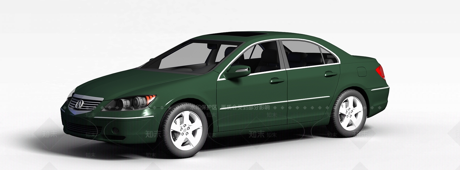 现代绿色讴歌RL汽车3D模型下载【ID:1196339181】