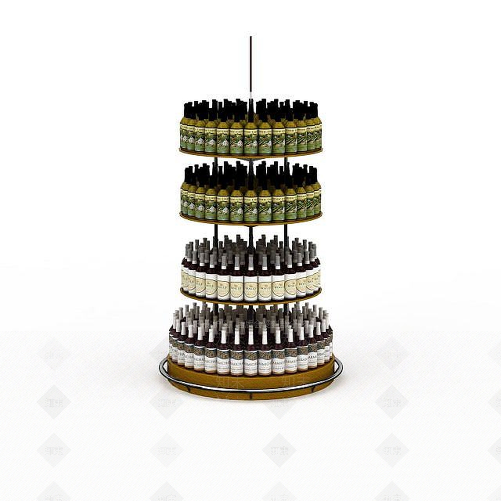 现代红酒展柜3D模型下载【ID:1196340263】