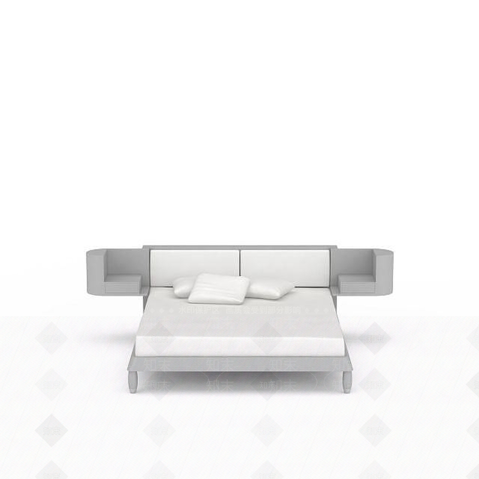 现代简约床3D模型下载【ID:1196340368】