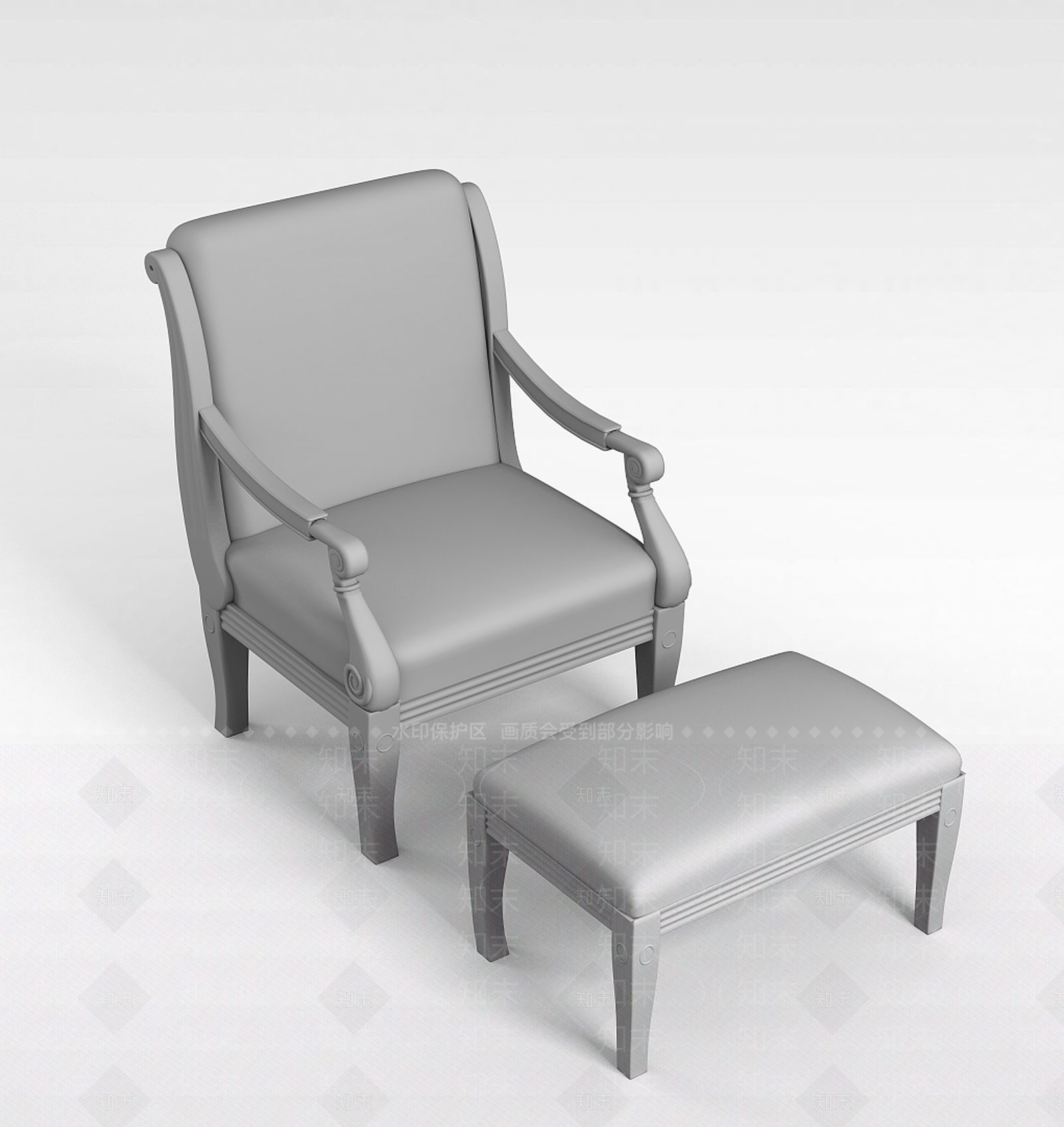 欧式古典椅子3D模型下载【ID:1196340401】