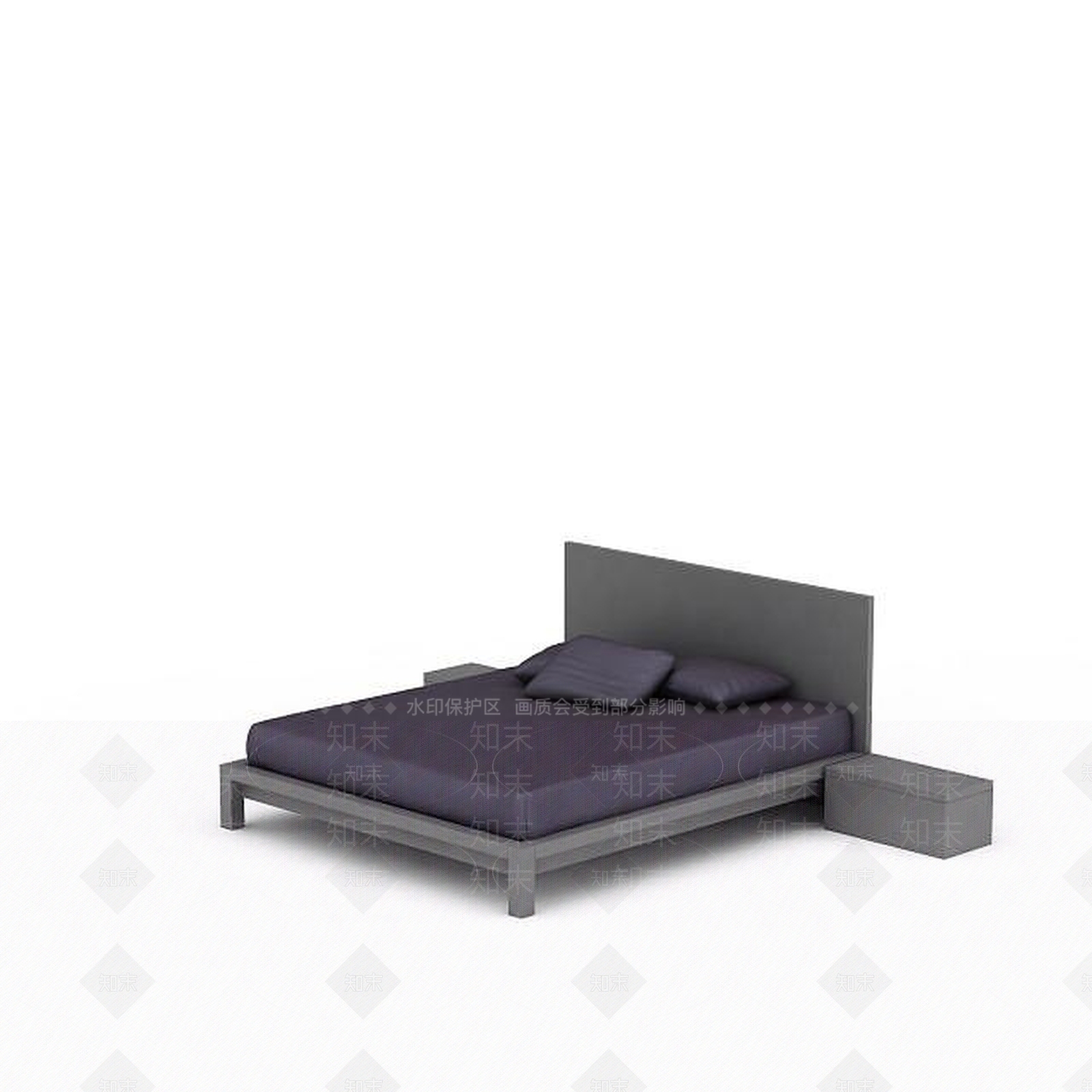 现代简约床3D模型下载【ID:1196341311】