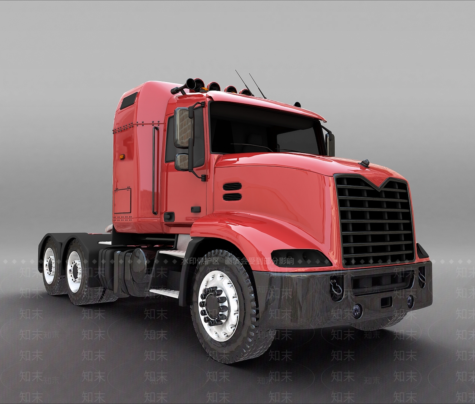 现代红色Mack3D模型下载【ID:1196341665】