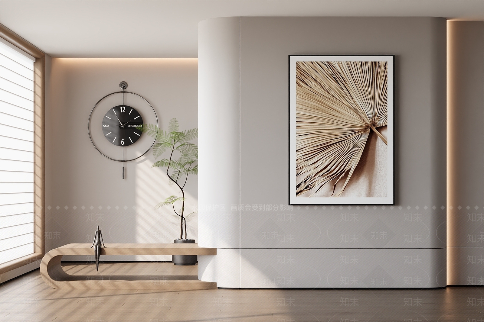 侘寂原木挂画3D模型下载【ID:1196342073】