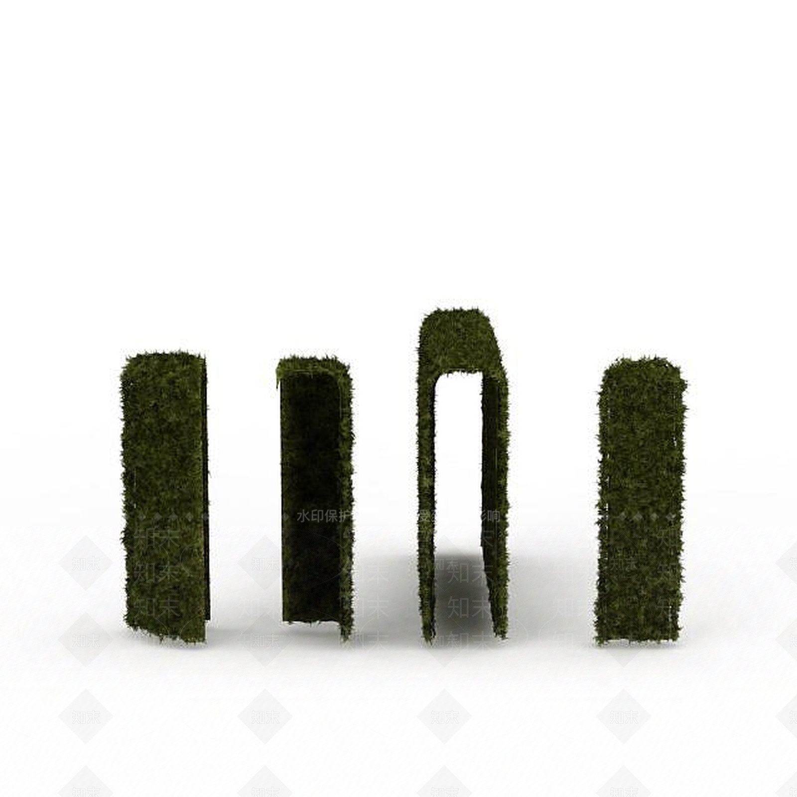 现代道路绿化带3D模型下载【ID:1196343746】