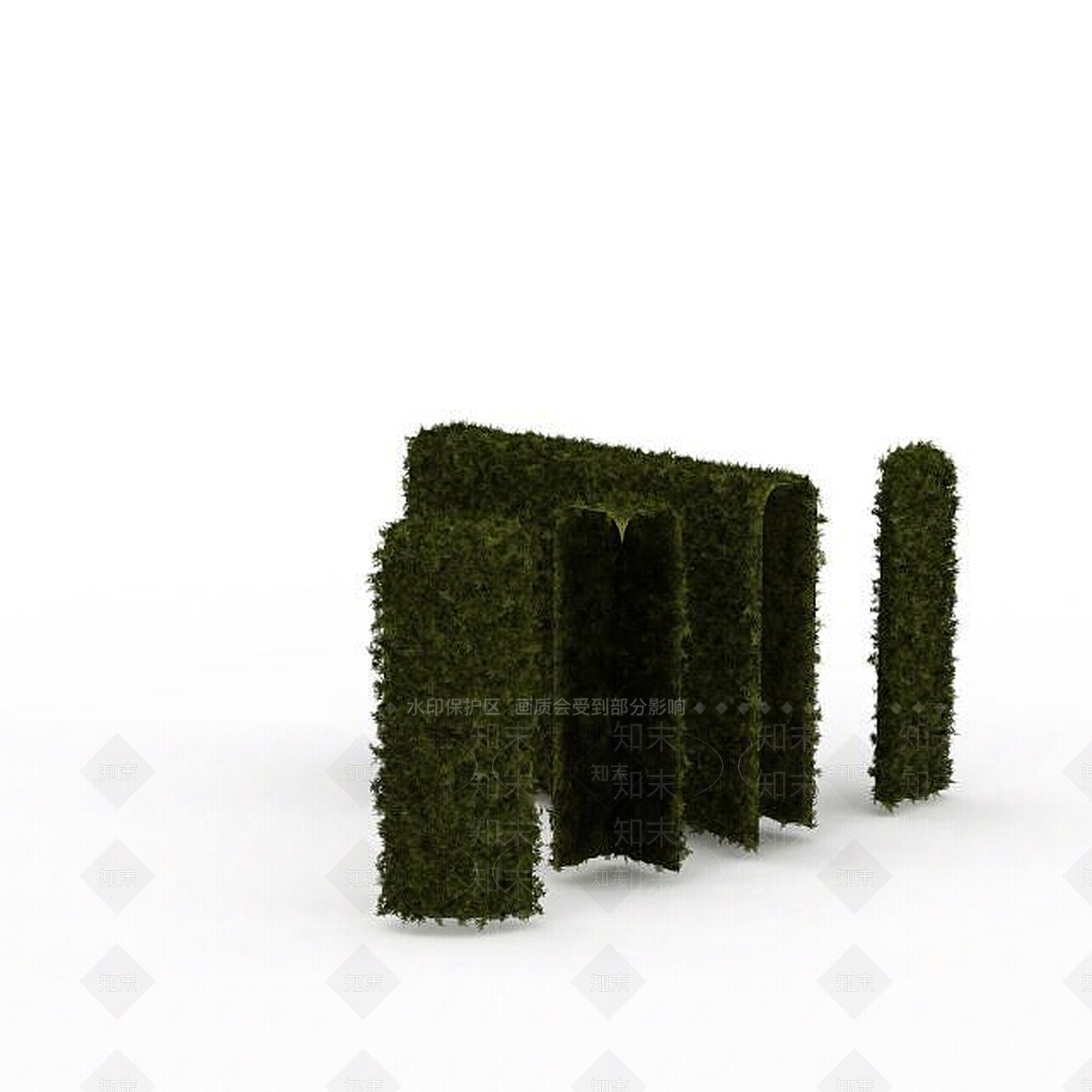 现代道路绿化带3D模型下载【ID:1196343746】