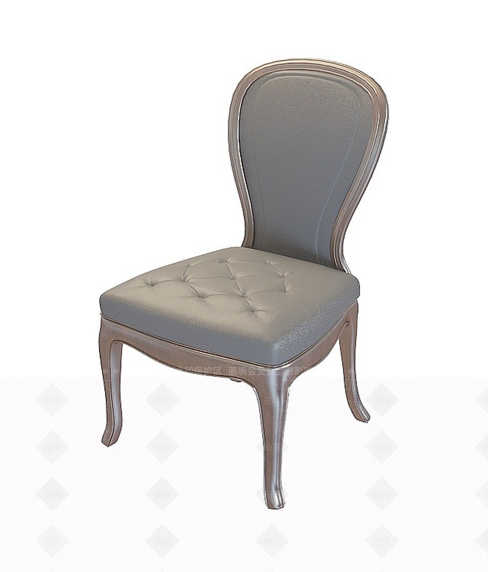 现代黑皮拉扣靠背椅3D模型下载【ID:1196344924】