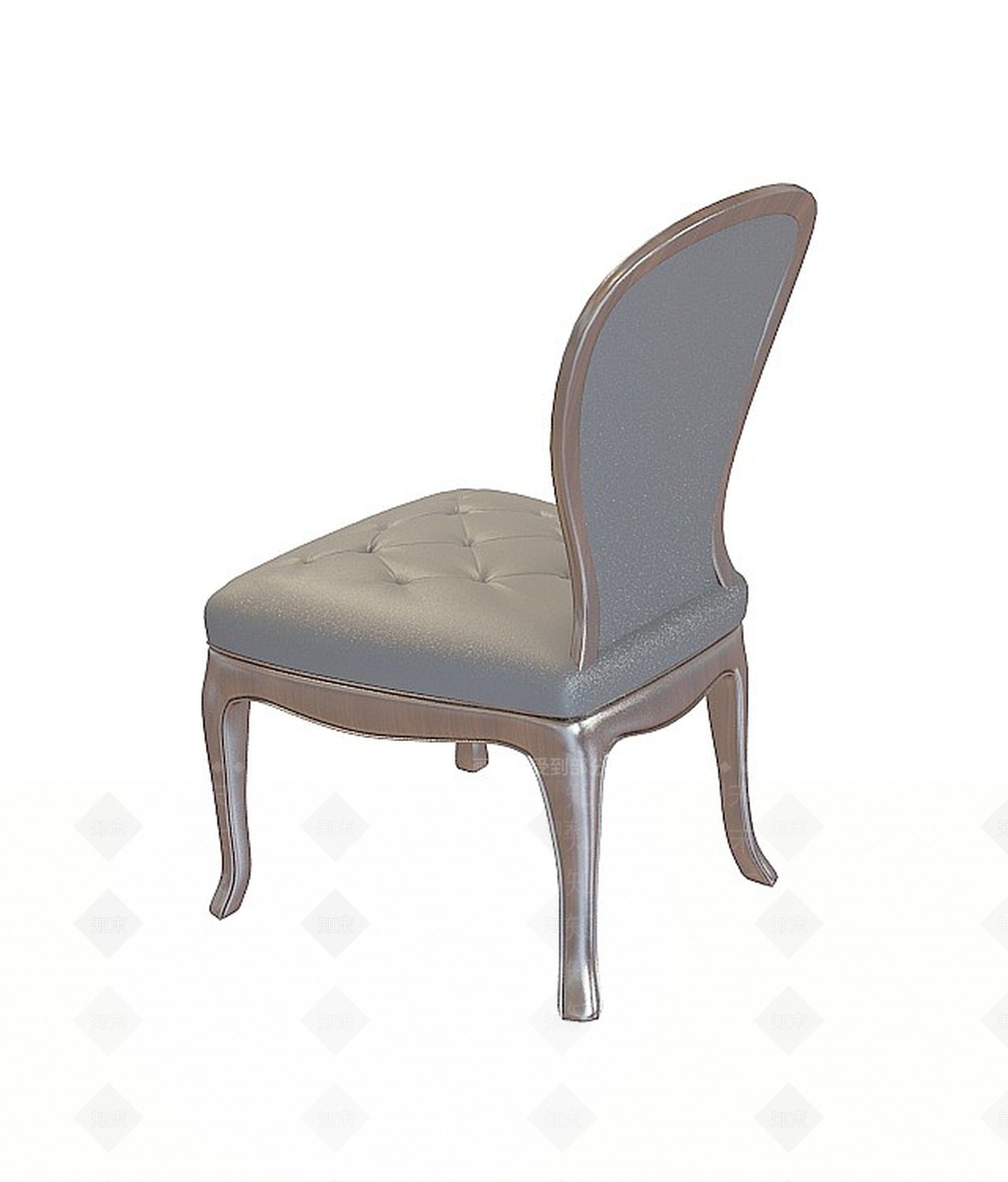 现代黑皮拉扣靠背椅3D模型下载【ID:1196344924】