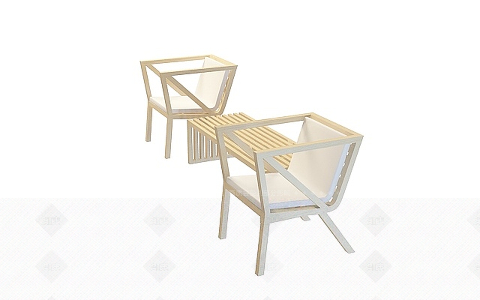 现代一组实木椅3D模型下载【ID:1196347901】