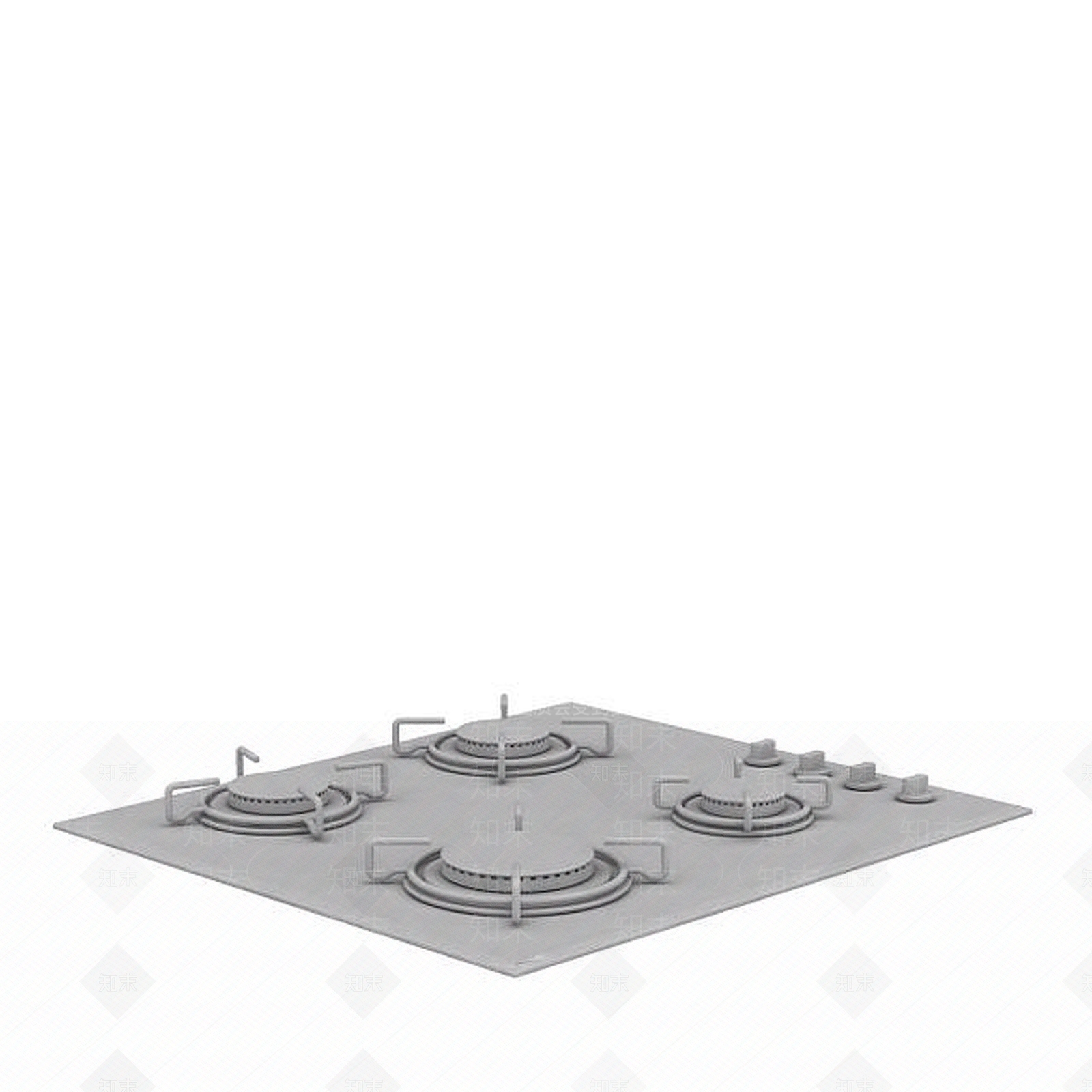 现代四头煤气灶3D模型下载【ID:1196347963】