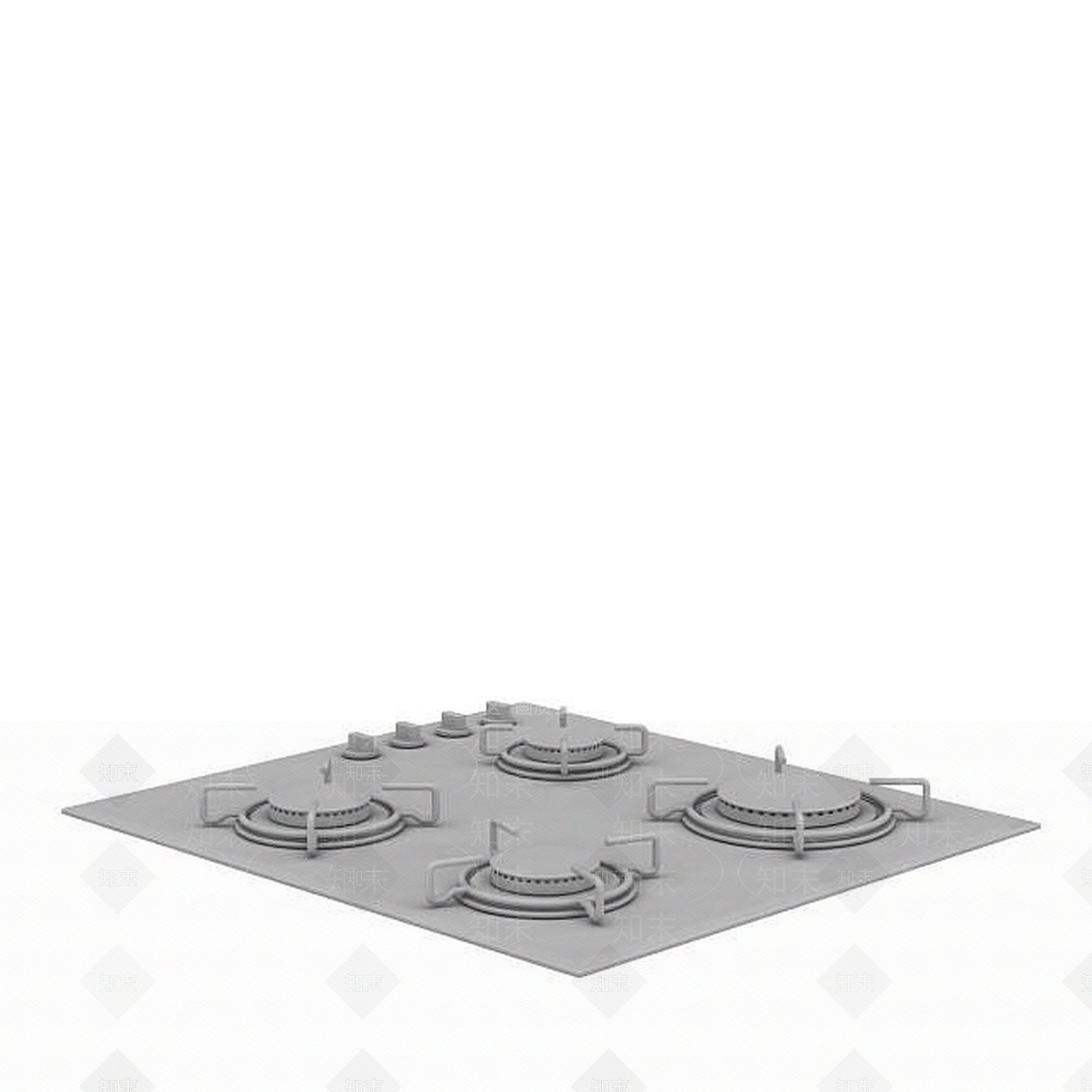 现代四头煤气灶3D模型下载【ID:1196347963】