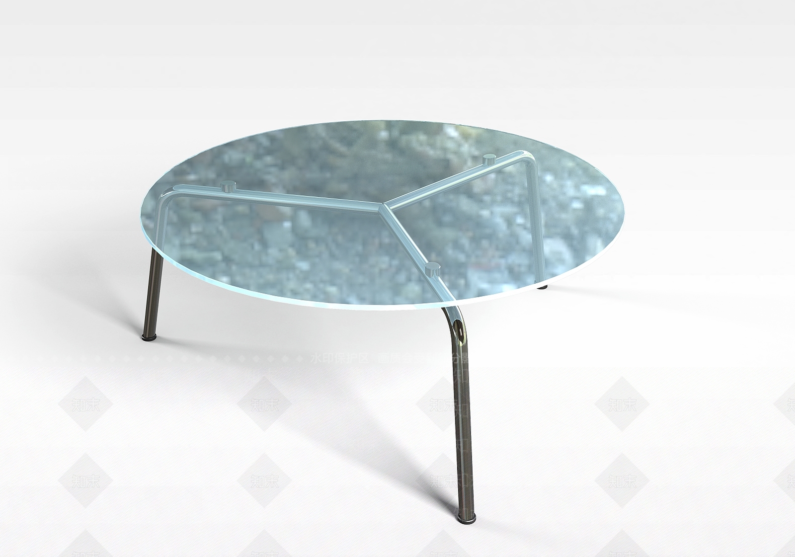 现代圆形玻璃桌子3D模型下载【ID:1196348226】